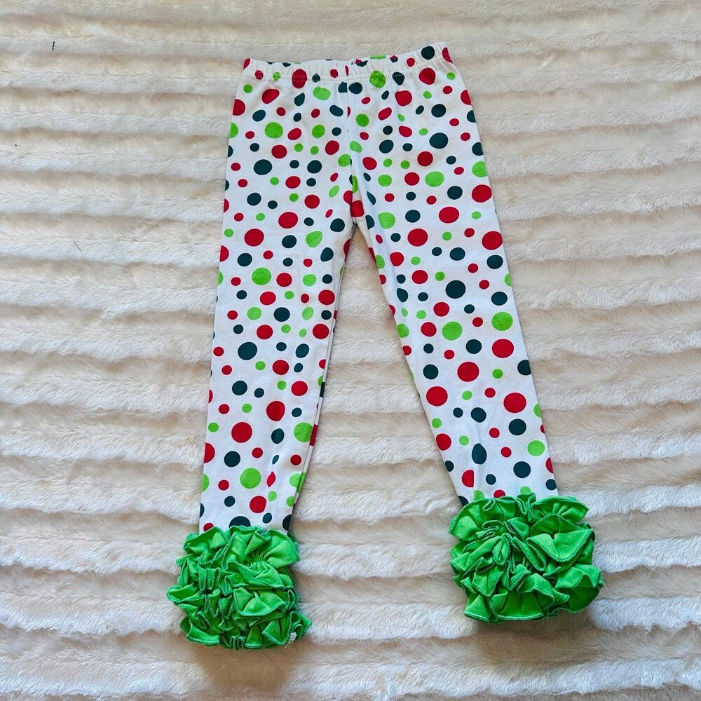 Girls Christmas Ruffle pants Size 5